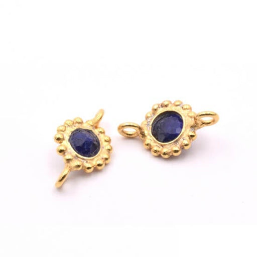 Kaufen Sie Perlen in Deutschland Blume Saphir Verbindungsglied Blume Set Sterling Silber vergoldet - 8mm (1)
