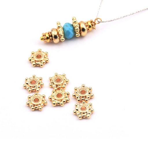 Kaufen Sie Perlen in Deutschland Heishi Rondelle Perlen Blume Vergoldete Qualität 8mm (6)