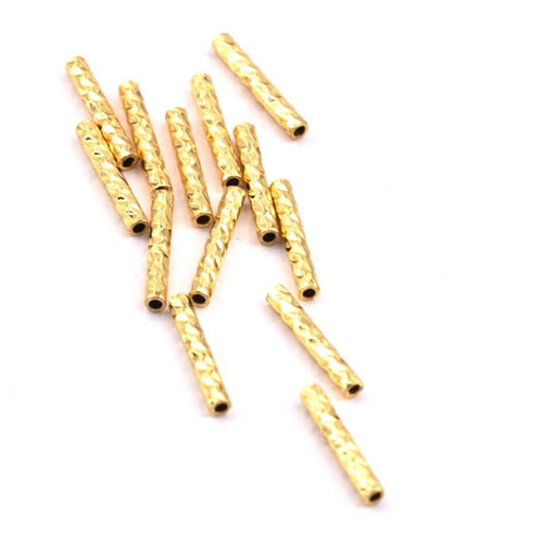 Kaufen Sie Perlen in Deutschland Rohrperlen Zylinder Goldene Qualität 10x1.5mm - Loch: 0.5mm (10)