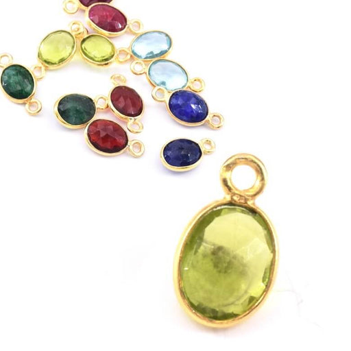 Kaufen Sie Perlen in Deutschland Anhänger Oval Peridot in 925 Sterling Silber Vergoldet 9x7mm (1)