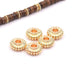 Heishi Rondelle Perlen Ethnisch Gestreift Goldene Qualität 7x2.8mm (5)