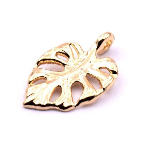 Kaufen Sie Perlen in Deutschland Blattanhänger Philodendron Monstera flash gold 20x13mm (1)