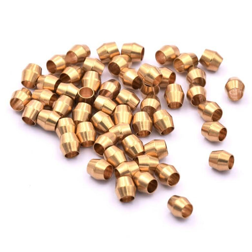 Doppelkegelperle Rohmessing 4x4mm - Loch: 1.5mm (20)