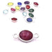 Oval verbinder Ruby - 925 Silber 9x7mm (1)