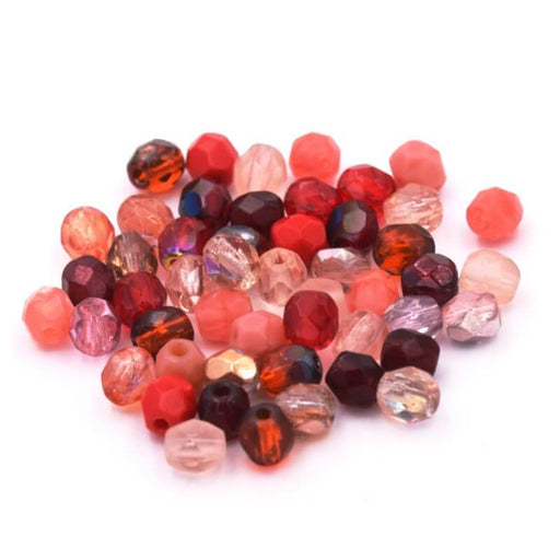 Bohemian Facetted Beads pink Shades Mix 4mm (4g)