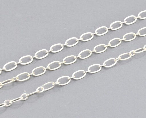 Fancy Chain mattsilber oval 8x5mm (50cm)