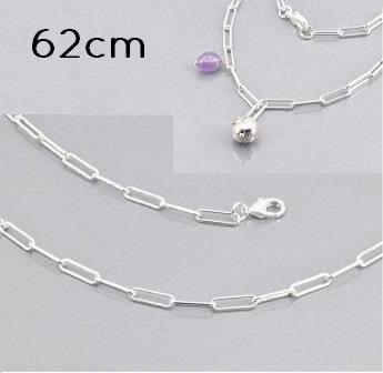 Kaufen Sie Perlen in Deutschland Halskette paper clip Kette versilbert Qualität 12x4mm, 62cm (1)