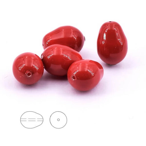 Kaufen Sie Perlen in Deutschland Perlen Kristall 5821 korallenrot -12x8mm (5)