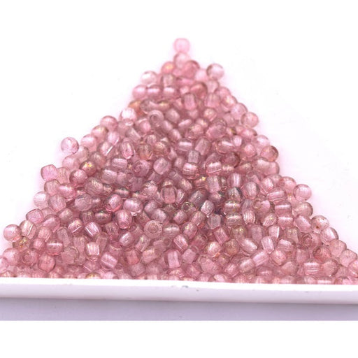 Firepolish runde Perle Lüster transparenter Topas rosa 2mm (30)