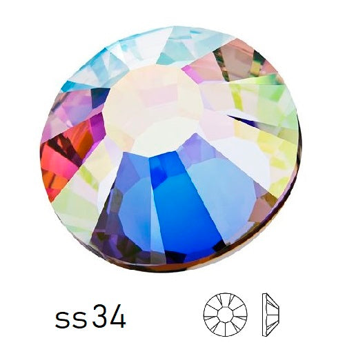 Flatback Preciosa Crystal AB ss34-7.05mm (12)