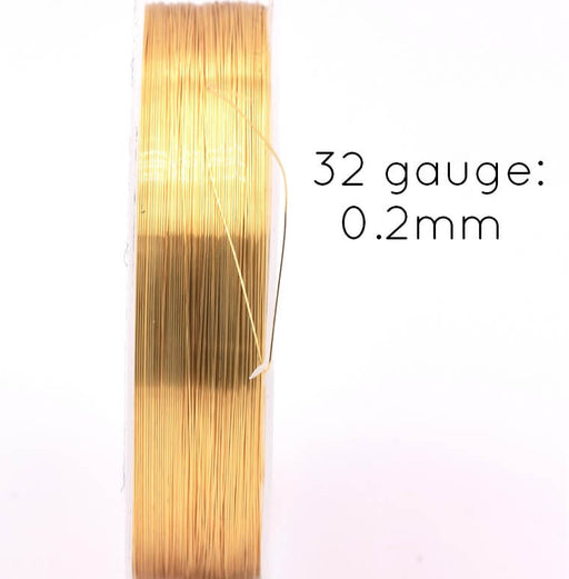 Metalldraht 0,2 mm – 32 Gauge Kupfer vergoldet – 6,2 m Spule (Verkauf pro Spule)