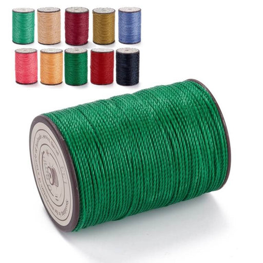 Kaufen Sie Perlen in Deutschland Brasilianische gewachste Polyesterkordel. gedreht. Grün. 0.8 mm. 50-m-Spule (1)