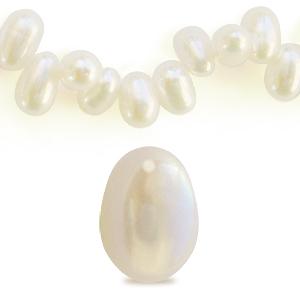 Kaufen Sie Perlen in Deutschland Süsswasser perlen tropfenform weiss 4x5mm  (10)
