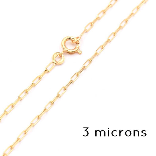 Kaufen Sie Perlen in Deutschland Büroklammer Dünne Halskette 4x2mm Vergoldet 3 Mikron 45cm (1)