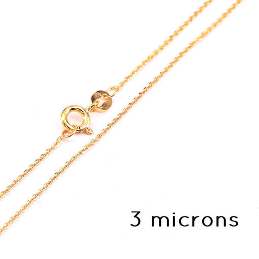 Kaufen Sie Perlen in Deutschland Forçat dünne Kette Halskette 1 x 0,8 mm vergoldet 3 Mikron 40 cm (1)