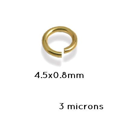 Kaufen Sie Perlen in Deutschland Biegeringe Vergoldet 3 Mikron - 4.5x0.8mm (5)