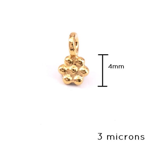 Kaufen Sie Perlen in Deutschland Winziger Charm Perlen Blume vergoldet 3 Mikron - 4mm (1)