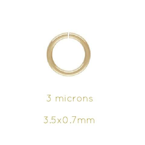 Biegeringe Vergoldet 3 Mikron - 3.5x0.7mm (10)