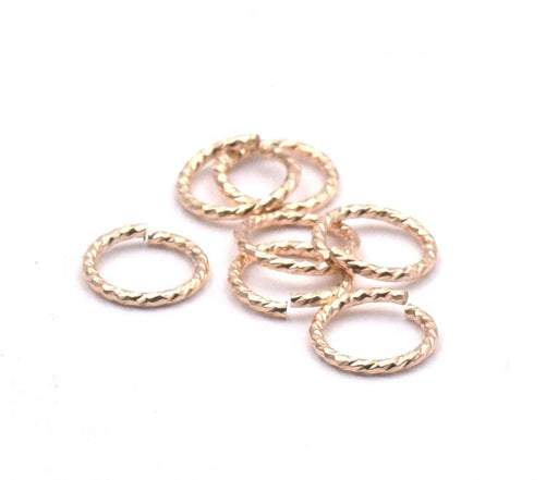 Kaufen Sie Perlen in Deutschland Sprungringe offen Gold Filled Striped 6,5x0.76mm (5)