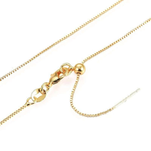 Kaufen Sie Perlen in Deutschland Halskette Kette Fein Quadrat 1mm Gold Qualität 44cm (1)