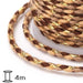 Geflochtene Baumwollkordel Nude und Braun- Goldfaden, 1,5mm (Spule- 4m)