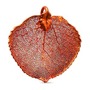 Anhänger Espenblatt - echtes Naturblatt galvanisiert mit Kupfer 50mm (1)