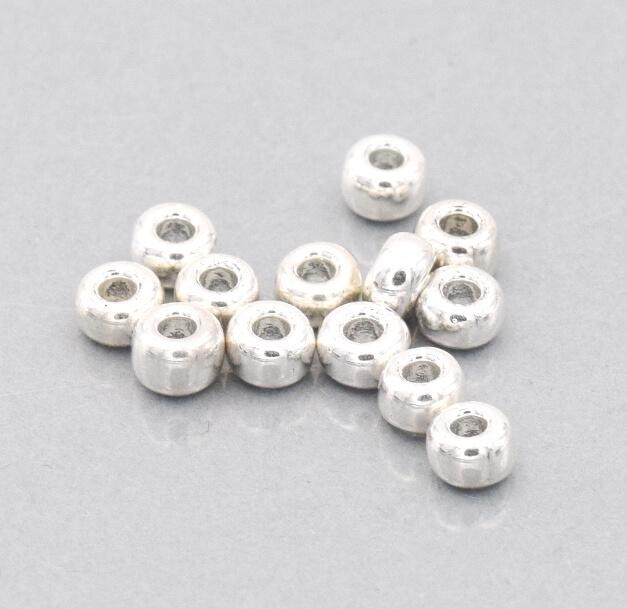 Rund 6/0 Miyuki-Perlen plattiert Silber 925 (25 Perlen)