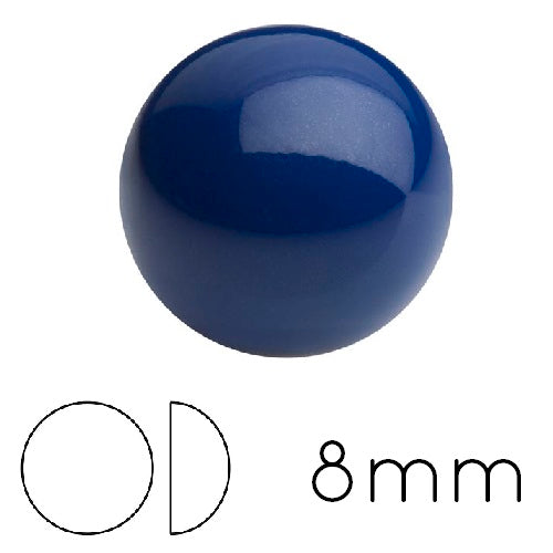 Kaufen Sie Perlen in Deutschland Runder Cabochon Preciosa lackiert Marineblau - 8mm (4)
