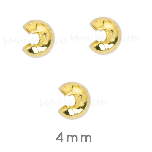 Crimphüllen vorgeöffnete Perle Gold 4mm Qualität (10)
