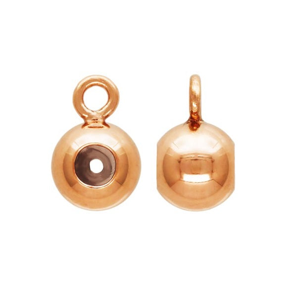 14K Rosegold Gefüllte 4 Mm Runde Perlen Ohrstecker, 2 Stück