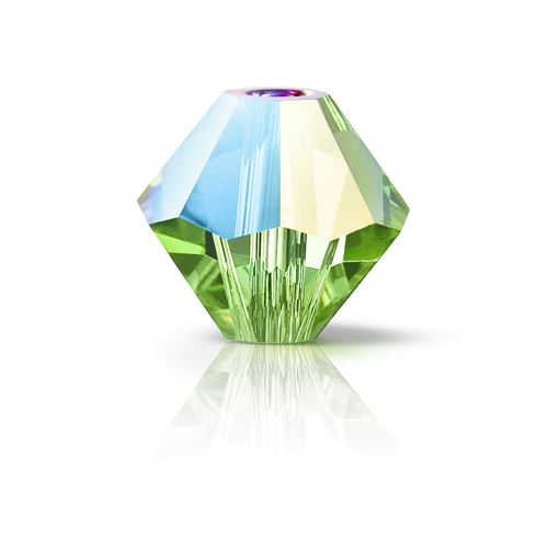Kaufen Sie Perlen in Deutschland Bicone Preciosa Peridot Glitter - 2,4 x 3 mm (40)
