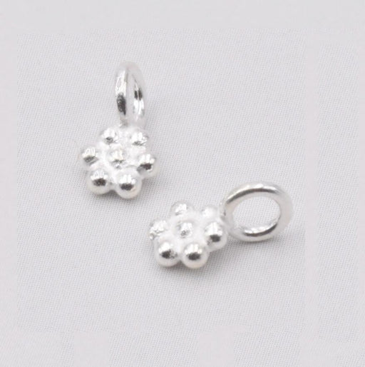 Kleine Perlenblume Charm 925 Sterling Silber Mini Perlenblume Charm - 5mm (2)