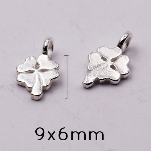 Kaufen Sie Perlen in Deutschland Charm-Anhänger Kleeblatt Sterlingsilber- 9x6mm (1)