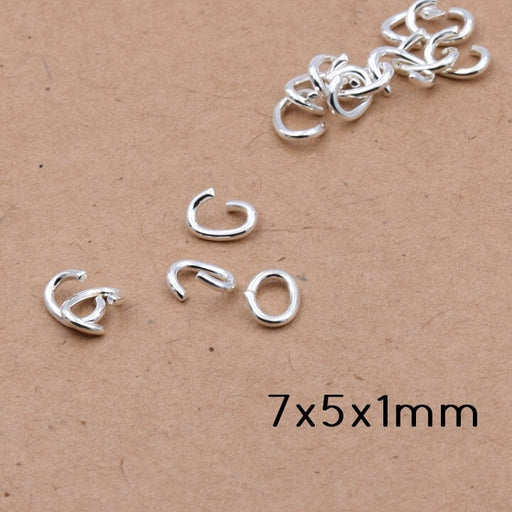 Kaufen Sie Perlen in Deutschland Ovaler Biegering Sterling Silber vergoldet - 10 Mikron - 7x5x1mm (10)