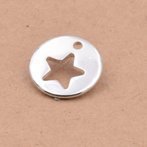 Kaufen Sie Perlen in Deutschland Runde hohle Stern Anhänger Sterling Silber vergoldet - 10 Mikron - 15mm (1)
