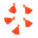5 Orange Goldfaden kleine Quaste - 15mm (5)