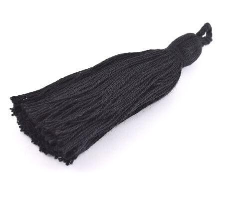 Quaste Baumwolle BLACK 8cm (1)
