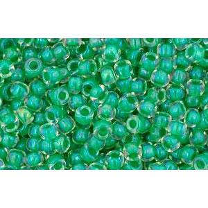 Kaufen Sie Perlen in Deutschland cc187 - Toho rocailles perlen 11/0 crystal/shamrock lined (10g)