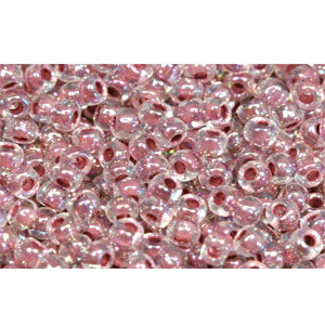 Toho Rocailles-Perlen Transparent Mit Goldenen Streifen, 2,2 Mm, 24K Vergoldet, 8,2 G Röhrchen
