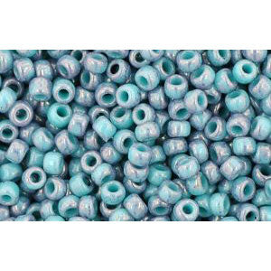 cc1206 - Toho rocailles perlen 11/0 marbled opaque turquoise/ amethyst (10g)