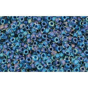 cc188 - Toho rocailles perlen 15/0 luster crystal/capri blue lined (5g)