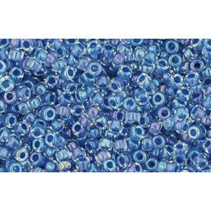 cc189 - Toho rocailles perlen 15/0 luster crystal/caribbean blue lined (5g)