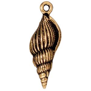 Kaufen Sie Perlen in Deutschland Muschel charm antik vergoldet 25mm (1)