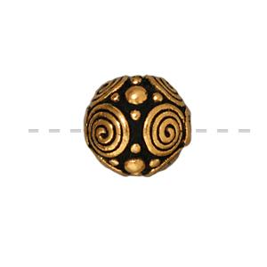 Runde perlen spiralen 8mm antik vergoldet (1)