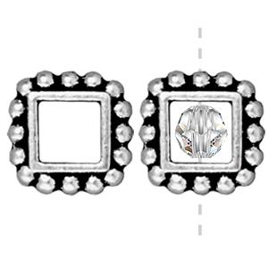 Kaufen Sie Perlen in Deutschland Rahmen quadrat 11mm antik versilbert fuer 6mm perlen (1)