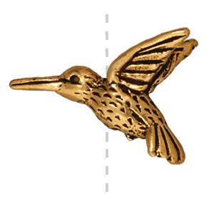 Perle kolibri vergoldetes metall antik 13x18mm (1)