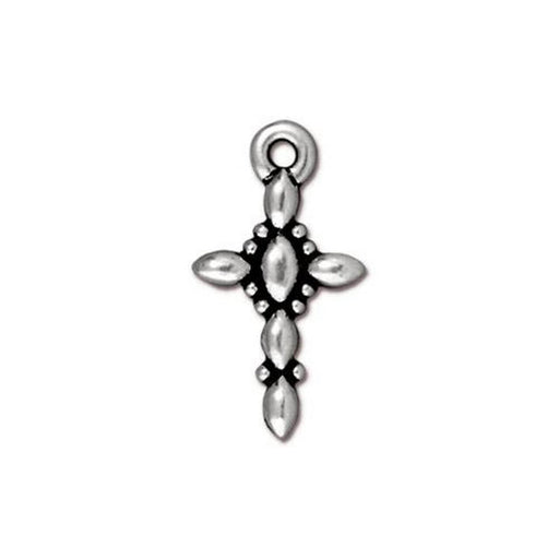 Kaufen Sie Perlen in Deutschland Charm-Anhänger Retro Kreuz Antik-Qualität versilbert 19x10mm (1)