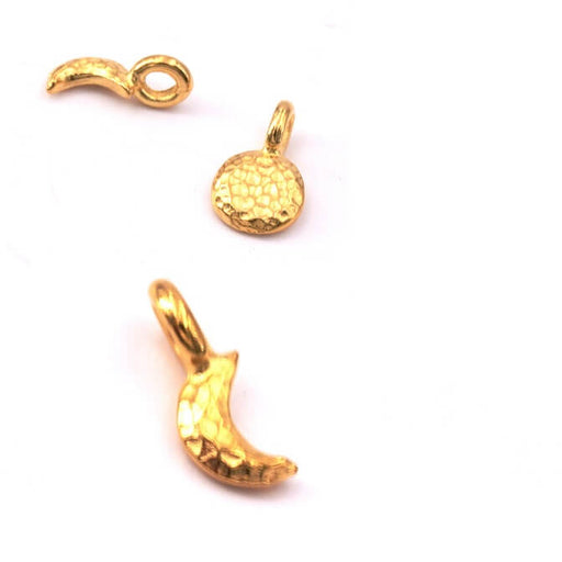 Kaufen Sie Perlen in Deutschland Kleiner Anhänger Halbmond Gold Flash Qualität 10x4mm (1)