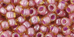 cc960 - Toho rocailles perlen 6/0 light topaz/ pink lined (10g)