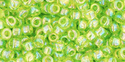 cc164 - Toho rocailles perlen 8/0 transparent rainbow lime green (10g)